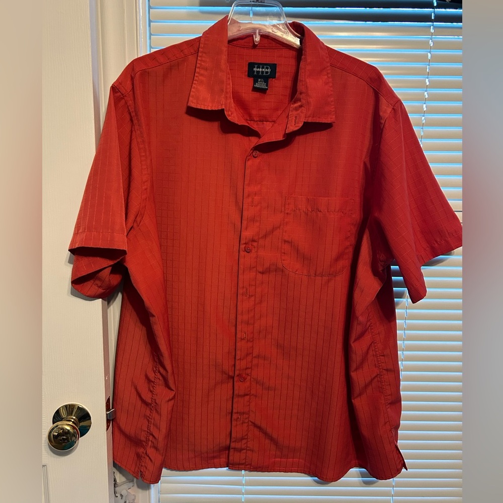 Dark peach Harbor Bay men's dress shirt 2XL